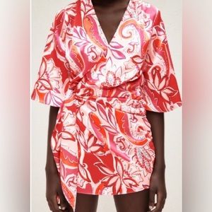 Zara Floral Wrap Mini Dress